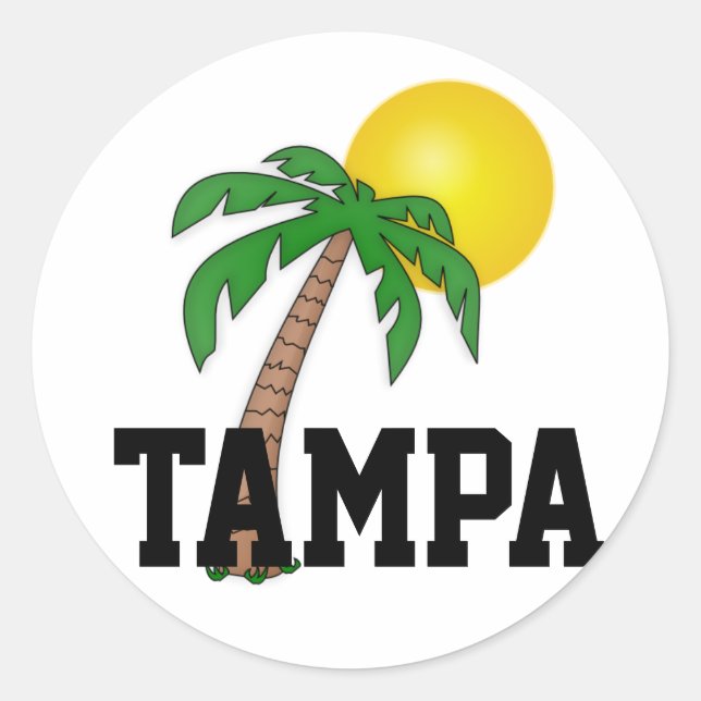 Tampa, Palme Florida Runder Aufkleber (Vorderseite)