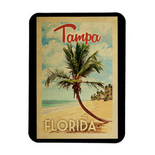 Tampa-Palme-Vintage Reise Magnet