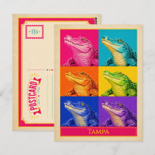 Tampa-Postkarte Florida Alligator Vintage Pop-Art Postkarte