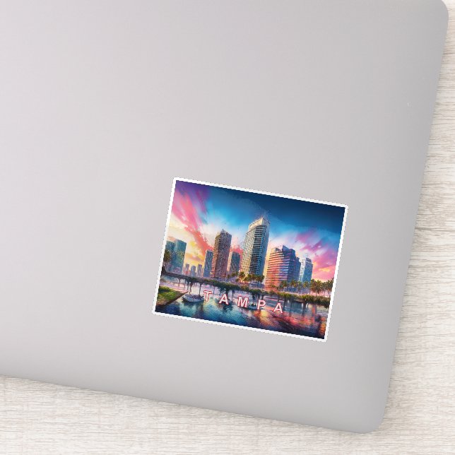 Tampa Skyline Abstrakt Art Aufkleber (Detail)