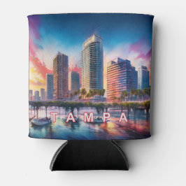 Tampa Skyline Abstrakt Art Dosenkühler