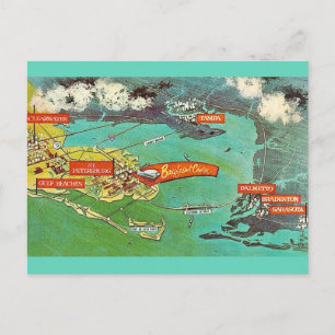 Tampa St Petersburg Bradenton Karte Postkarte