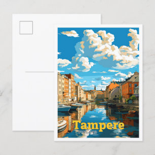 Tampere Finnland Reise Vintage-Illustration Postkarte