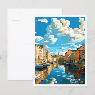 Tampere Finnland Vintage Illustration Postkarte