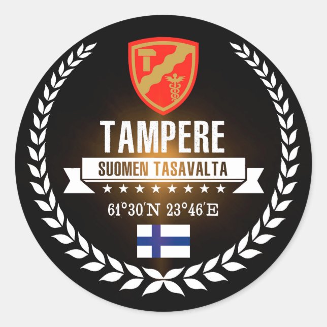 Tampere Runder Aufkleber (Vorderseite)
