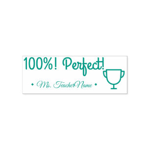 Tampon Auto-encreur "100%! Parfait !" Timbre en caoutchouc de marquage