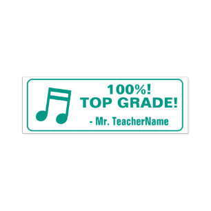 Tampon Auto-encreur "100%! TOP GRADE !" + Nom de l'éducateur personnal