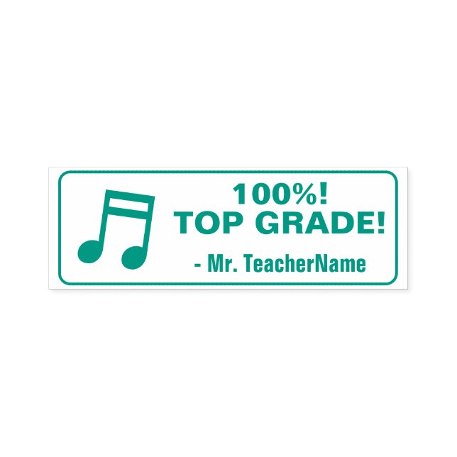 Tampon Auto-encreur "100%! TOP GRADE !" + Nom de l'éducateur personnal (Design)
