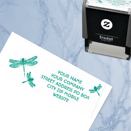 Tampon Auto-encreur 3 DRAGONFLIES insecte adresse professionnelle pers