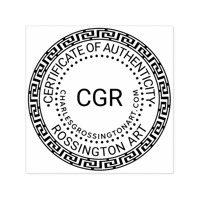 Tampon Auto-encreur 3 Initial Certificate of Authenticity Name URL #4 (Design)