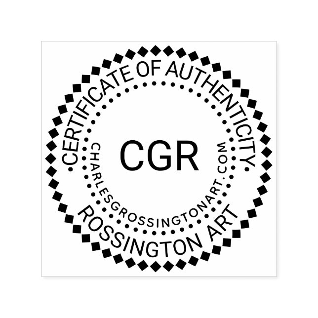 Tampon Auto-encreur 3 Initial Certificate of Authenticity Name URL #6 (Design)