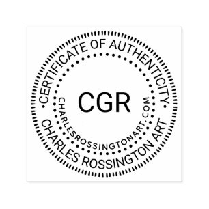 Tampon Auto-encreur 3 URL initiale du nom "Certificat d'authenticité"