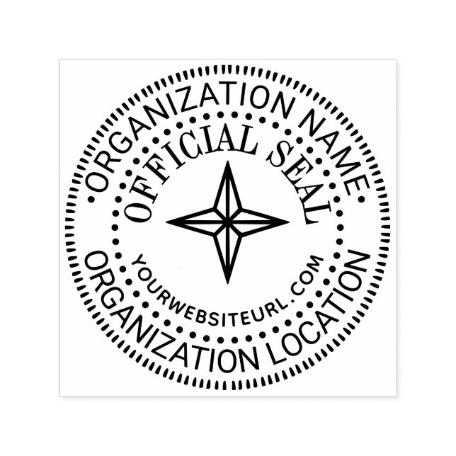 Tampon Auto-encreur 4P2 Star Générique Custom Official Seal Nom URL Lo (Design)