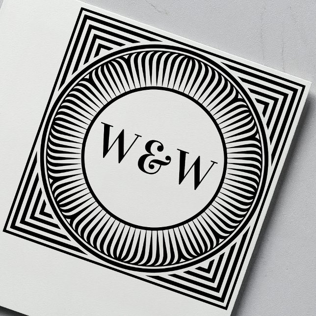 Tampon auto-encreur à monogramme géométrique (Créateur téléchargé)