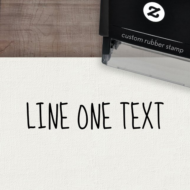 Tampon Auto-encreur Add your Favorite Texte - One Line Handwritten Fon (Custom Self-Inking Rubber Stamp)