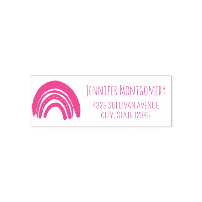 Tampon Auto-encreur Adresse arc-en-ciel Cute Boho (Design)
