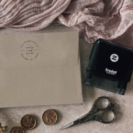 Tampon Auto-encreur Adresse circulaire Mariage de script moderne