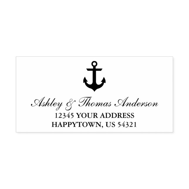 Tampon Auto-encreur Adresse d'Ancre nautique (Design)