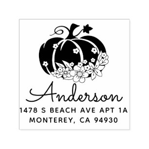 Tampon Auto-encreur Adresse d'automne du Citrouille d'Halloween