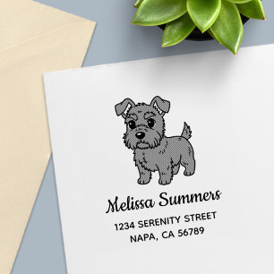 Tampon Auto-encreur Adresse de chien Terrier Écossais mignon