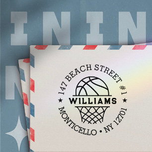 Tampon Auto-encreur Adresse de famille de basket-ball de retour person