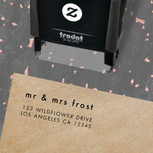 Tampon Auto-encreur Adresse de l'expéditeur   Simple Couple moderne mi
