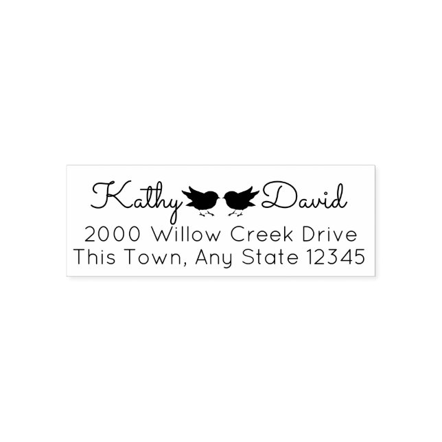 Tampon Auto-encreur Adresse de Lovely Birds (Design)