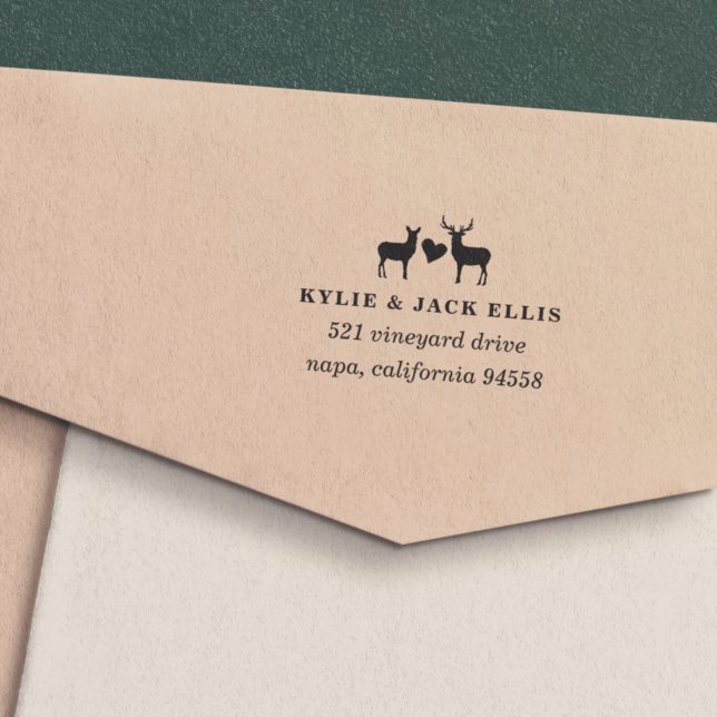 Tampon Auto-encreur Adresse de retour Buck and Doe (Créateur téléchargé)