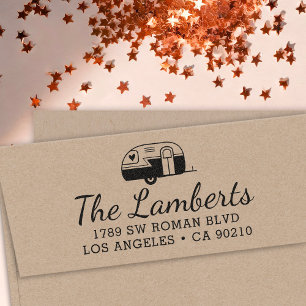 Tampon Auto-encreur Adresse de retour Camper Camper Cadeau de chauffag