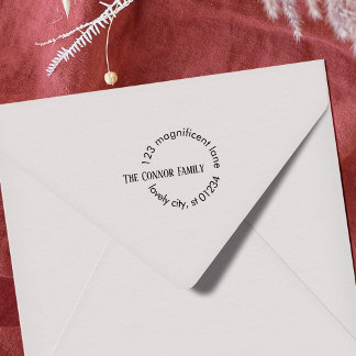 Tampon Auto-encreur Adresse de retour circulaire contemporaine distinc