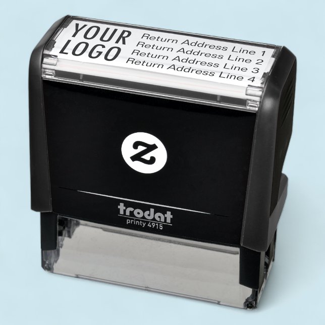 Tampon Auto-encreur Adresse de retour d'affaires avec logo personnalis (MISOOK Return Address with Logo Self Inking Stamp)