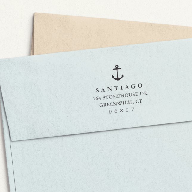 Tampon Auto-encreur Adresse de retour d'Ancres nautiques classiques (Créateur téléchargé)