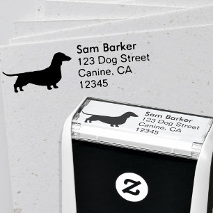 Tampon Auto-encreur Adresse de retour de chien de saucisse de
