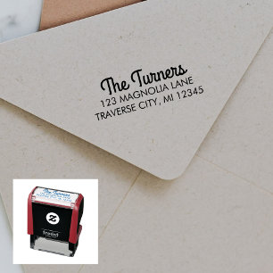 Tampon Auto-encreur Adresse de retour de famille désirée Stamp autocol