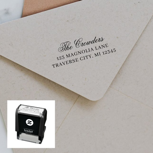 Tampon Auto-encreur Adresse de retour de famille désirée Stamp autocol (Créateur téléchargé)