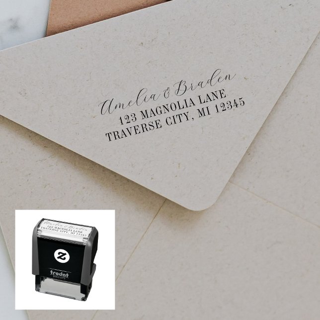 Tampon Auto-encreur Adresse de retour de famille désirée Stamp autocol (Créateur téléchargé)