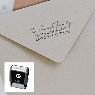 Tampon Auto-encreur Adresse de retour de famille désirée Stamp autocol