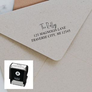 Tampon Auto-encreur Adresse de retour de famille désirée Stamp autocol