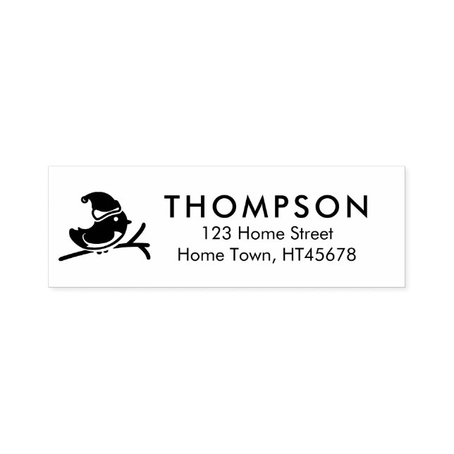Tampon Auto-encreur Adresse de retour de Holiday Robin (Design)