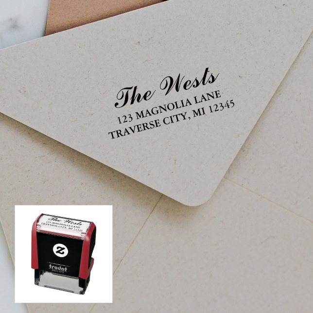 Tampon Auto-encreur Adresse de retour de la famille (Créateur téléchargé)