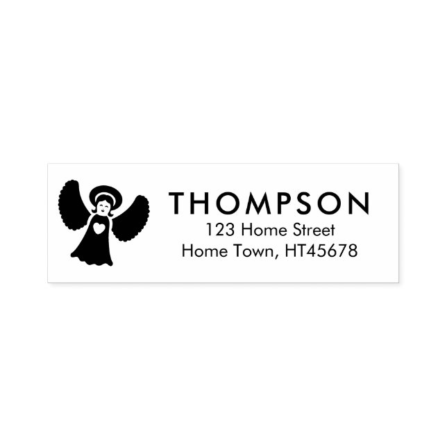 Tampon Auto-encreur Adresse de retour de l'ange de vacances (Design)