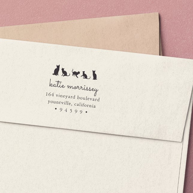 Tampon Auto-encreur Adresse de retour de l'équipe de chats (Créateur téléchargé)