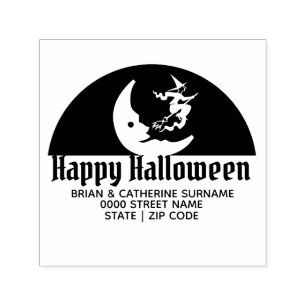Tampon Auto-encreur Adresse de retour de l'halloween silhouette de la 
