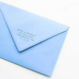 Tampon Auto-encreur Adresse de Retour de Mariage Élégante Simple Perso
