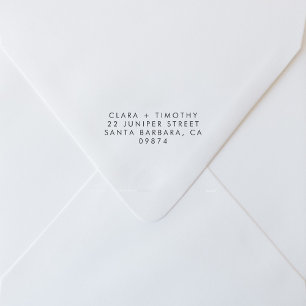 Tampon Auto-encreur Adresse de retour de Mariage minimal moderne