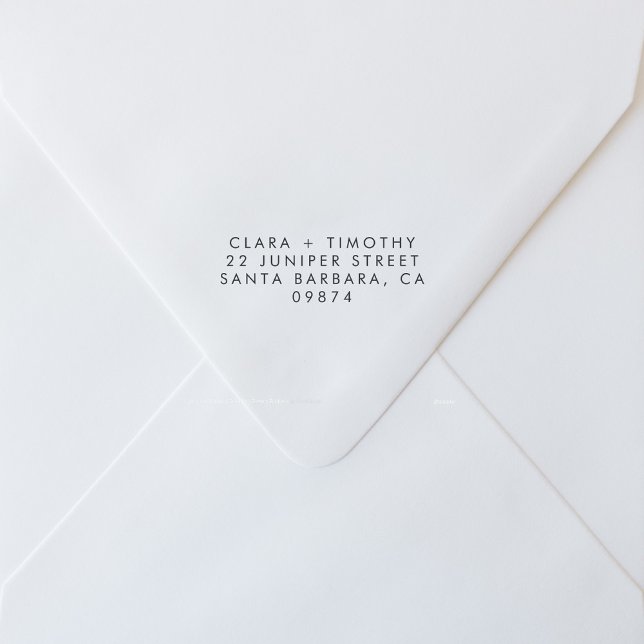 Tampon Auto-encreur Adresse de retour de Mariage minimal moderne (Créateur téléchargé)