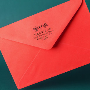 Tampon Auto-encreur Adresse de retour de monogramme rustique