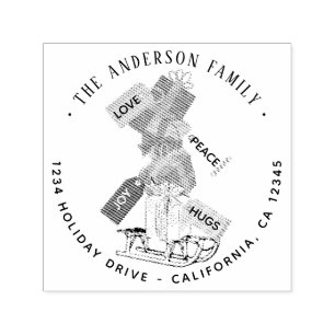 Tampon Auto-encreur Adresse de retour de Noël Timbre en caoutchouc aut