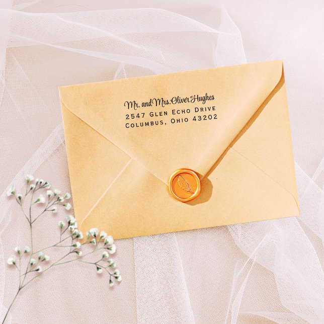 Tampon Auto-encreur Adresse de retour de script de style élevé (Stylish, time saving address stamp)