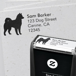 Tampon Auto-encreur Adresse de retour de silhouette de Malamute
